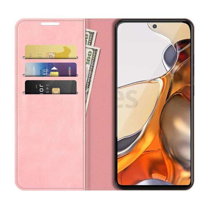 A-One Brand - Skin Touch Läder Fodral Xiaomi 11T / 11T Pro - Rosa