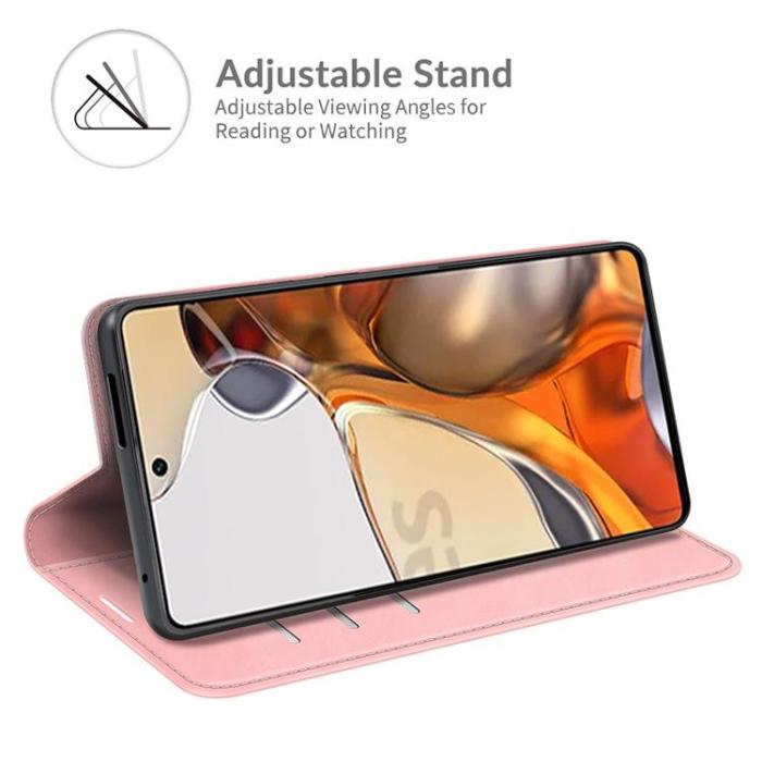 A-One Brand - Skin Touch Läder Fodral Xiaomi 11T / 11T Pro - Rosa