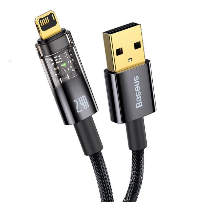 BASEUS - Baseus Explorer USB-A till Lightning kabel 1m - Svart