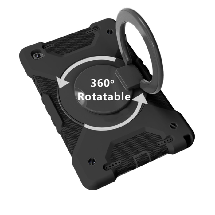 Taltech - Galaxy Tab A7 10.4 (2020) Skal 360° Stativ med Axelrem - Svart