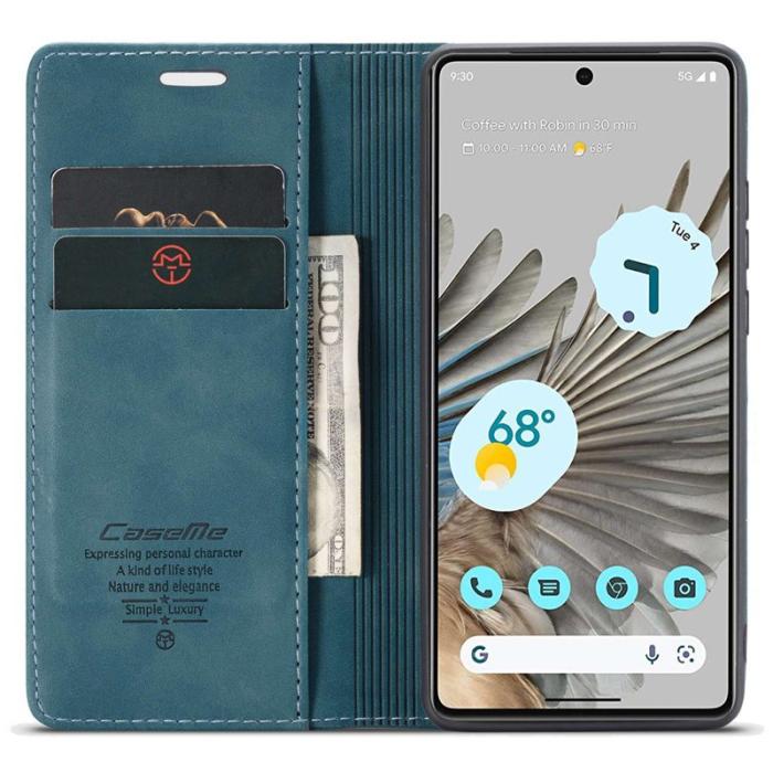 Caseme - CASEME 013 Series Google Pixel 7 Pro Plånboksfodral Konstläder Blå