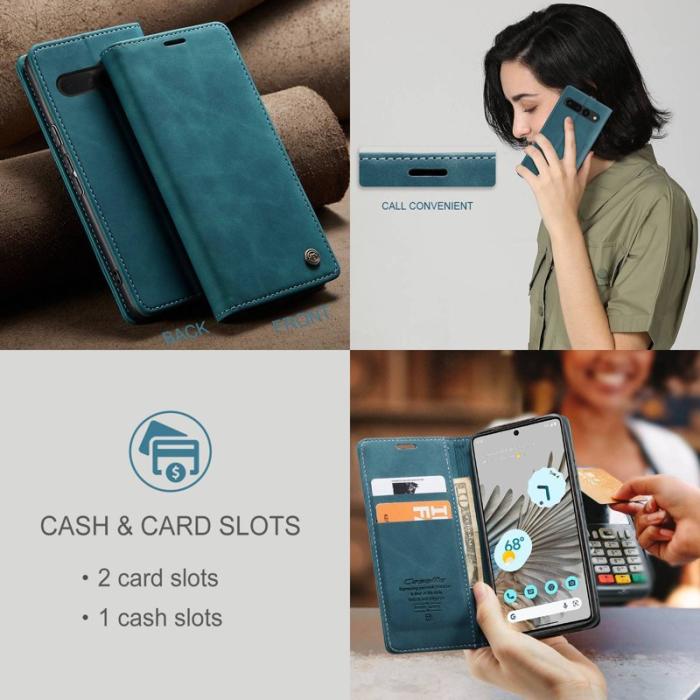 Caseme - CASEME 013 Series Google Pixel 7 Pro Plånboksfodral Konstläder Blå