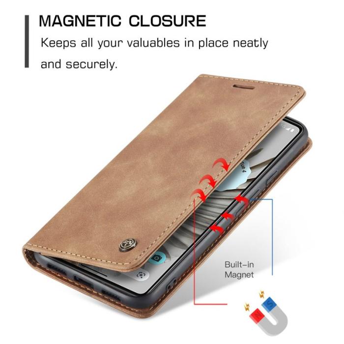 Caseme - CASEME 013 Series Google Pixel 7 Pro Plånboksfodral Konstläder Brun