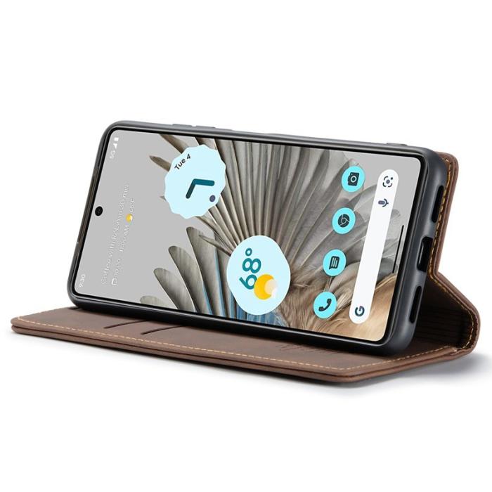 Caseme - CASEME 013 Series Google Pixel 7 Pro Plånboksfodral Konstläder Brun