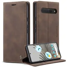 Caseme - CASEME 013 Series Google Pixel 7 Pro Pl&aring;nboksfodral Konstl&auml;der Brun