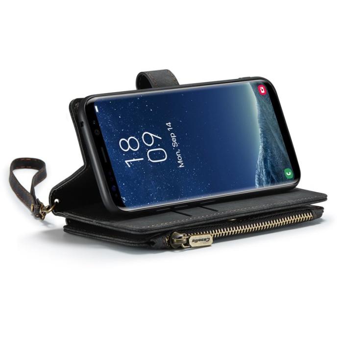 Caseme - CASEME Konstläder Plånboksfodral för Samsung Galaxy S22 5G - Svart