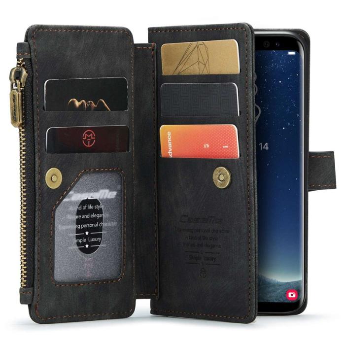Caseme - CASEME Konstläder Plånboksfodral för Samsung Galaxy S22 5G - Svart