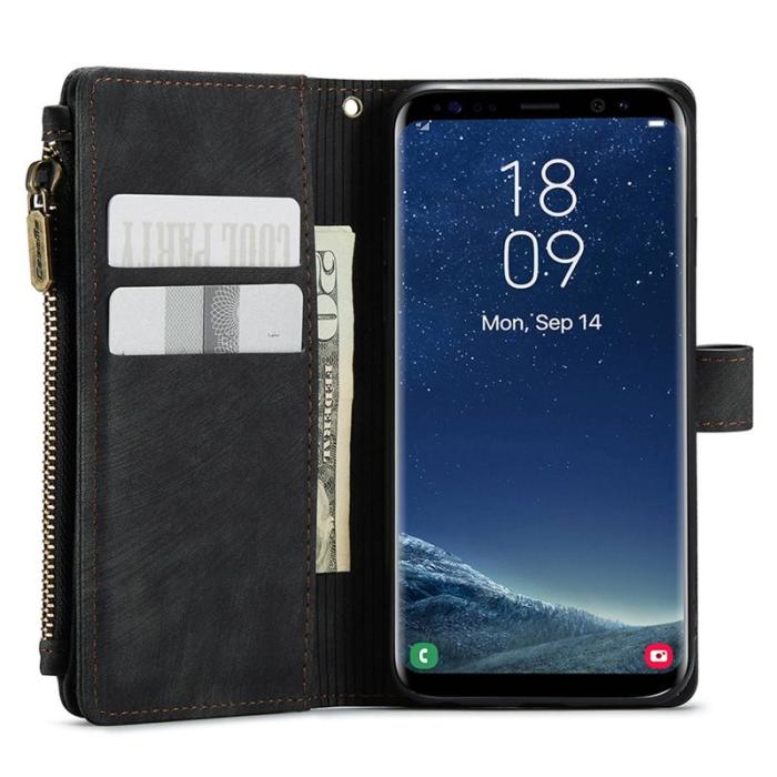 Caseme - CASEME Konstläder Plånboksfodral för Samsung Galaxy S22 5G - Svart