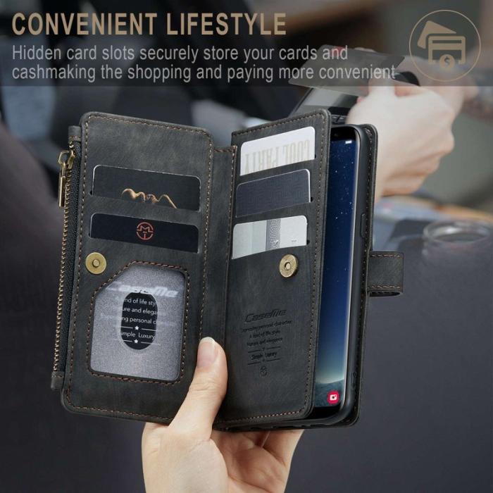 Caseme - CASEME Konstläder Plånboksfodral för Samsung Galaxy S22 5G - Svart