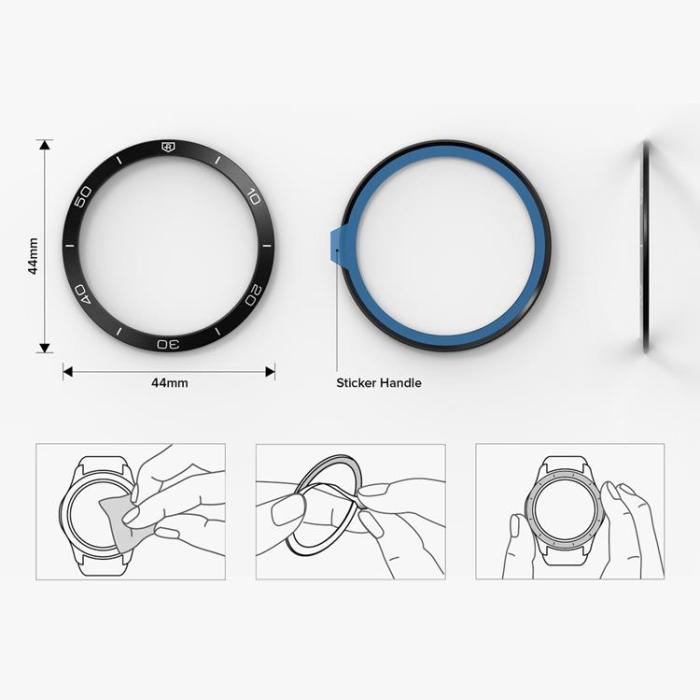 UTGATT5 - Ringke Galaxy Watch 5/4 (44mm) Skal Bezel Styling - Silver