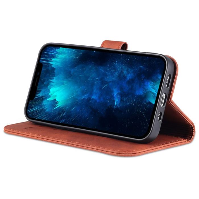 AZNS - AZNS iPhone 14 Pro Max Plånboksfodral Konstläder - Brun