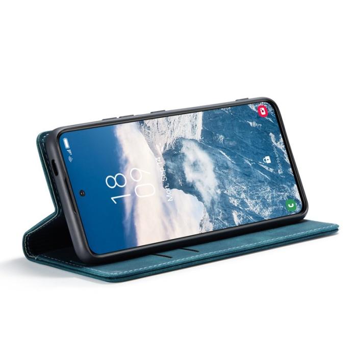 Caseme - CaseMe Mobilskal till Samsung Galaxy S24 FE Konstläder med Kortfack Blå