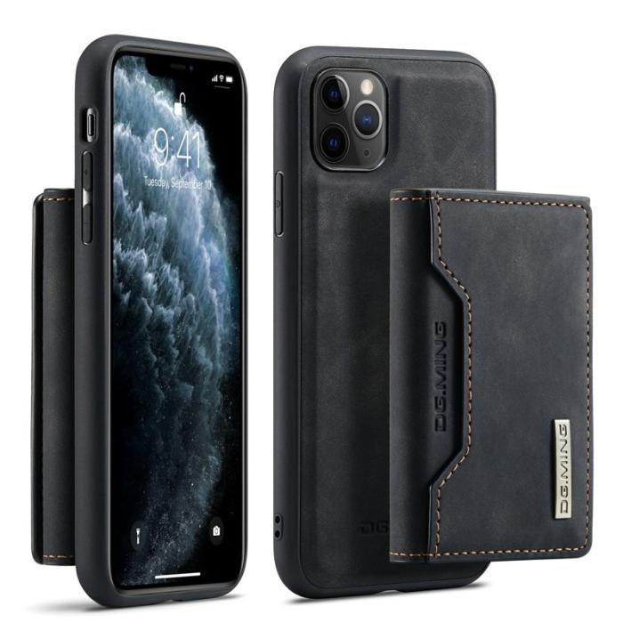DG.MING - DG.MING M2 2-in-1 Konstläder Plånboksfodral för iPhone 11 Pro Max - Svart