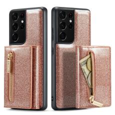 DG.MING - DG.MING M3 Series Pl&aring;nboksfodral f&ouml;r Samsung Galaxy S21 Ultra 5G Ros&eacute;guld