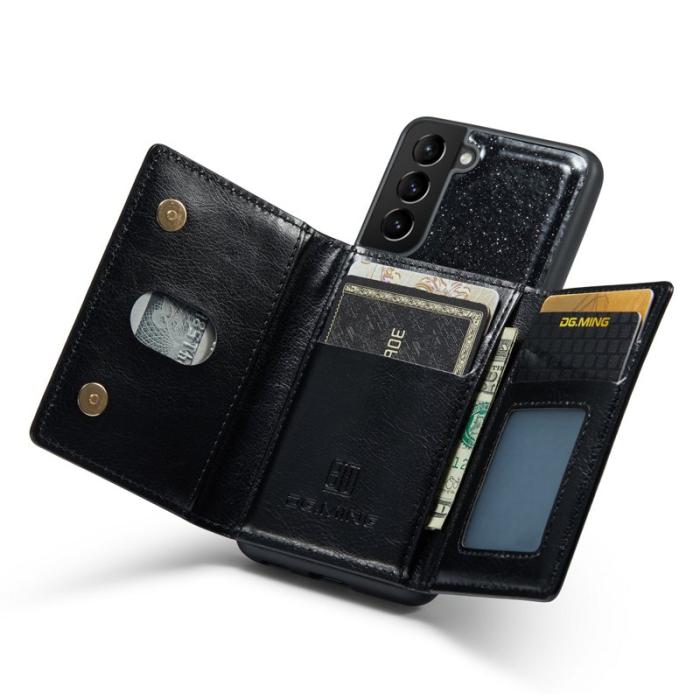 DG.MING - DG.MING M3 Series Konstläder Plånboksfodral för Samsung Galaxy S21 FE 5G Svart