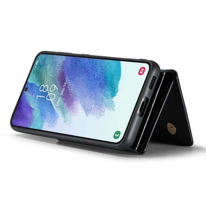 DG.MING - DG.MING M3 Series Konstläder Plånboksfodral för Samsung Galaxy S21 FE 5G Svart