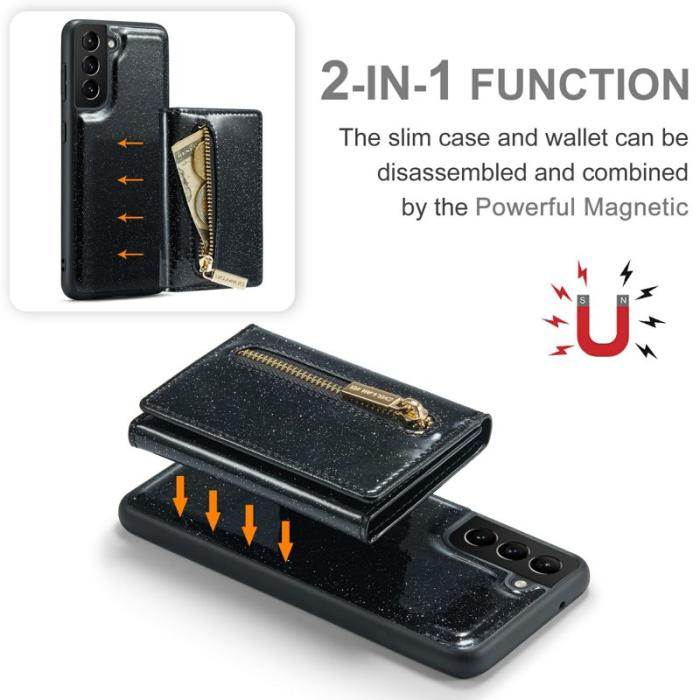 DG.MING - DG.MING M3 Series Konstläder Plånboksfodral för Samsung Galaxy S21 FE 5G Svart