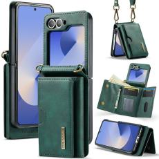 DG.MING - DG.MING M6 Series Konstl&auml;der Pl&aring;nboksfodral f&ouml;r Samsung Galaxy Z Flip6 5G Gr&ouml;n