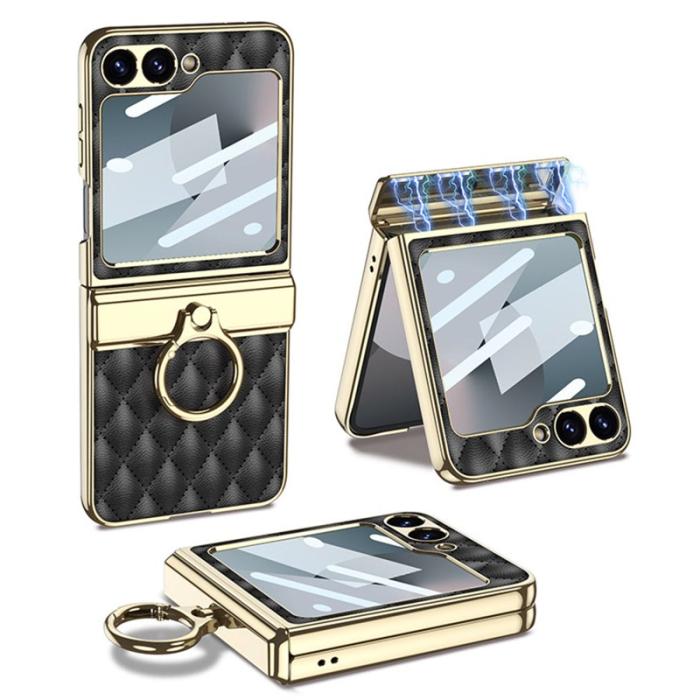 GKK - GKK Samsung Galaxy Z Flip7 FE Kickstand Fodral PC+PU - Svart