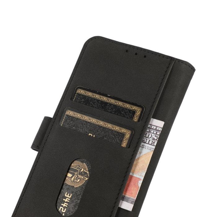 KHAZNEH - KHAZNEH Samsung Galaxy S25/S24 Plånboksfodral Anti-Scratch Konstläder - Svart