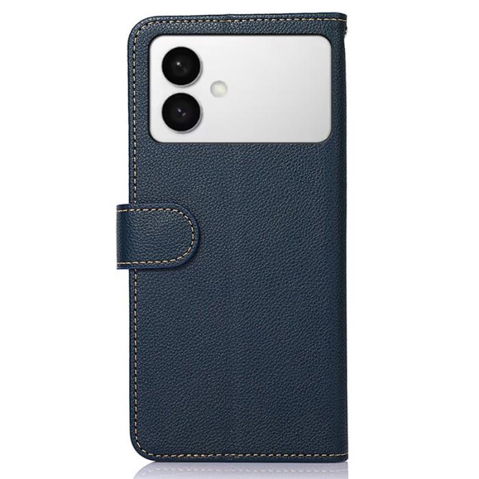 KHAZNEH - KHAZNEH Samsung Galaxy S26 Edge Konstläder Plånboksfodral RFID-Skydd - Blå