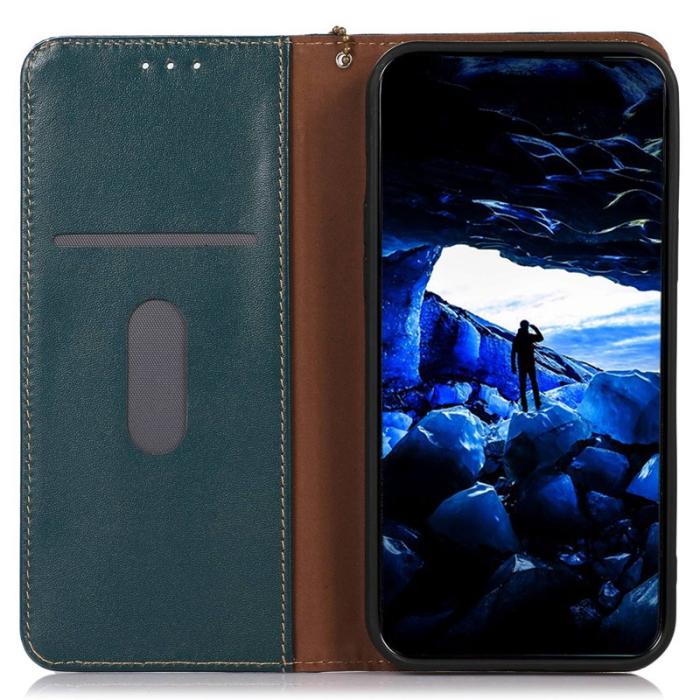 KHAZNEH - KHAZNEH Xiaomi 15T Plånboksfodral Äkta Ko Äkta läder - Grön