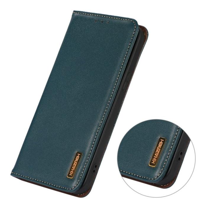 KHAZNEH - KHAZNEH Xiaomi 15T Plånboksfodral Äkta Ko Äkta läder - Grön