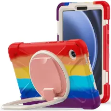 A-One Brand - Mobilskal till Galaxy Tab A9 Kickstand Handle Grip - F&auml;rgglad R&ouml;d