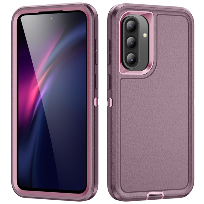 A-One Brand - Galaxy A56 Mobilskal Silikon EVA 3-i-1 Stötsäkert - Lila/Rosa