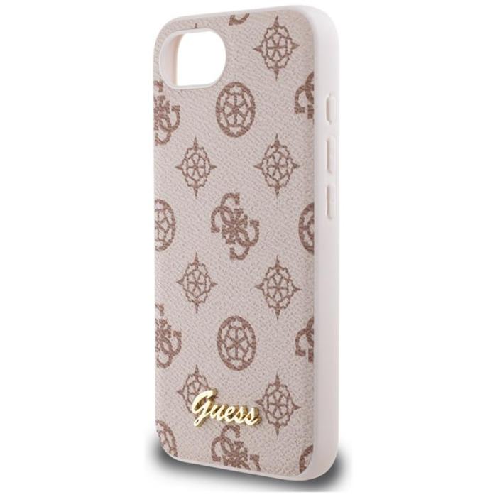 Guess - Guess iPhone 16e Mobilskal MagSafe Peony Script Logo - Brun
