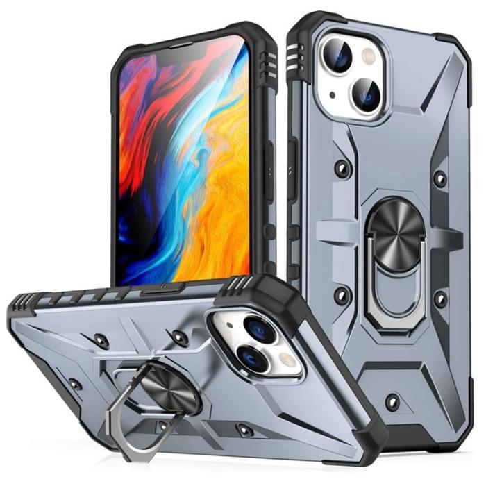 OEM - iPhone 14 Skal Ringhållare Armor - Grå