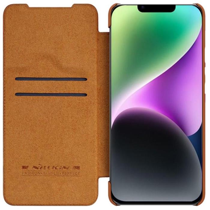 Nillkin - Nillkin iPhone 14 Plånboksfodral QinPro Läder - Brun