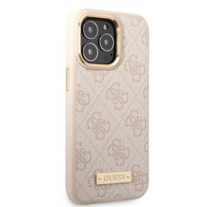 Guess - Guess iPhone 13 Pro/13 Mobilskal MagSafe Logo Plate - Rosa