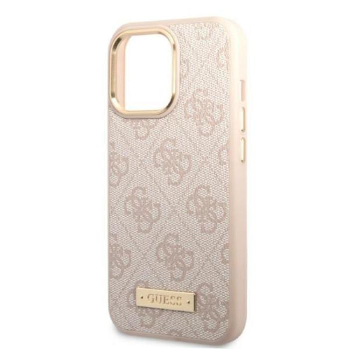 Guess - Guess iPhone 13 Pro/13 Mobilskal MagSafe Logo Plate - Rosa