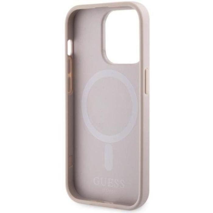 Guess - Guess iPhone 14 Pro Mobilskal MagSafe GCube Stripes - Rosa