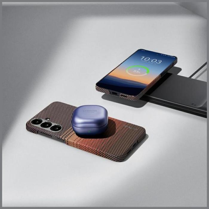 PITAKA - PITAKA Galaxy S25 Mobilskal MagSafe Moonrise Tactile Woven - Sunset