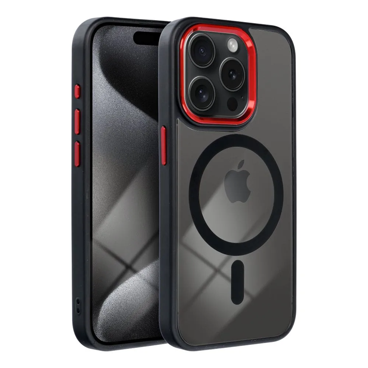 iPhone 17 Pro Max Mobilskal MagSafe Color Edge - Svart/Röd | 2353 | AlltMobil
