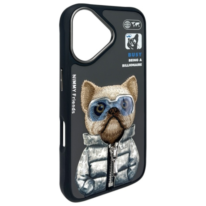 NIMMY - Nimmy iPhone 16 Mobilskal Cool & Cute 2.0 Dog - Svart