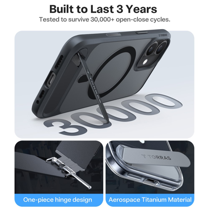 Torras - TORRAS iPhone 17 Mobilskal MagSafe Kickstand - Svart