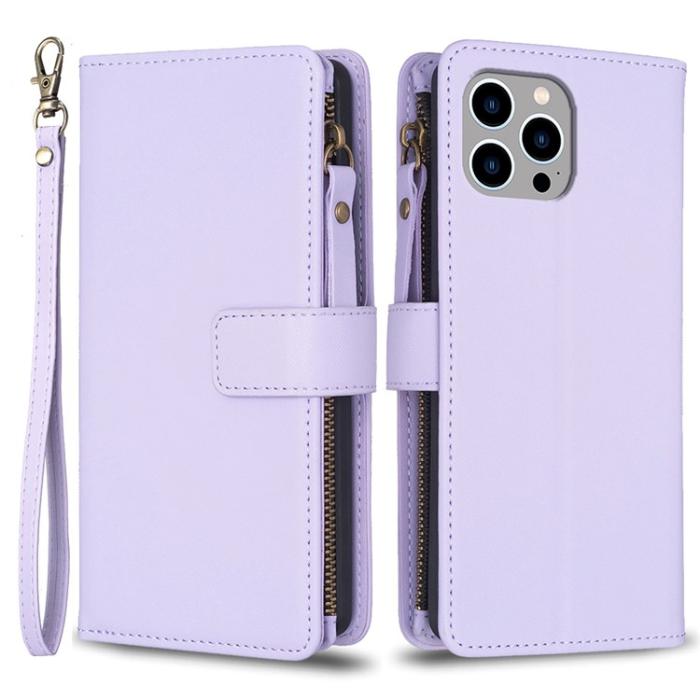 OEM - iPhone 15 Pro Plånboksfodral Zipper Flip - Lila