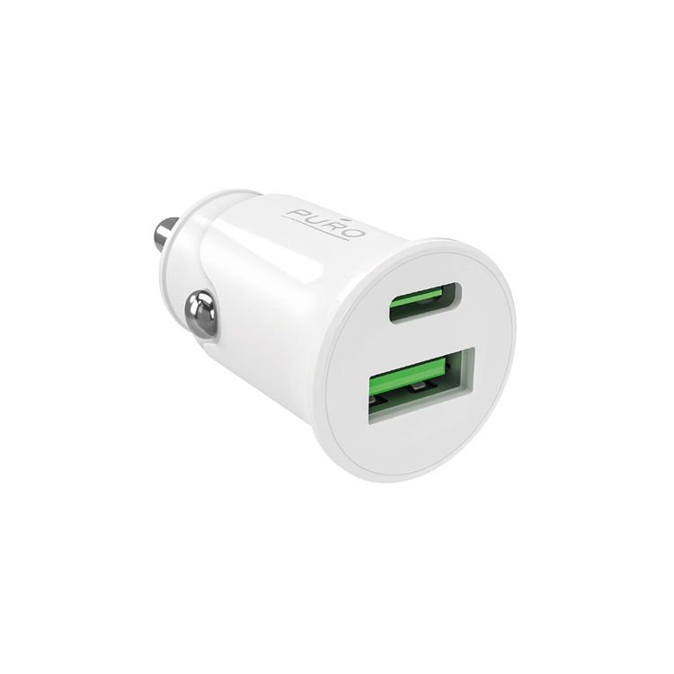 Puro Billaddare 20W USB-C - USB-A PD Pro Lite - Vit | 505295 | AlltMobil