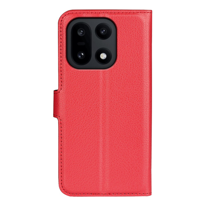 Amorus - AMORUS OnePlus 15 Plånboksfodral Litchi Shockproof - Röd