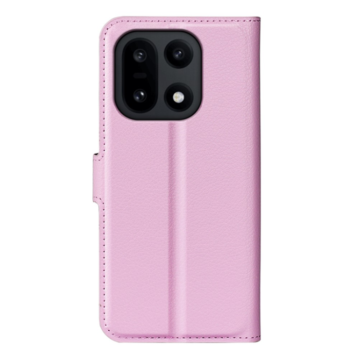 Amorus - AMORUS OnePlus 15 Plånboksfodral Litchi Shockproof - Rosa