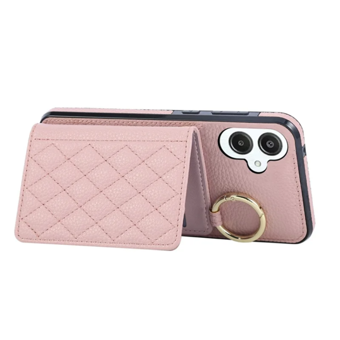 A-One Brand - Galaxy A06 4G / 5G Mobilskal Korthållare Kickstand Rhombus - Rosa