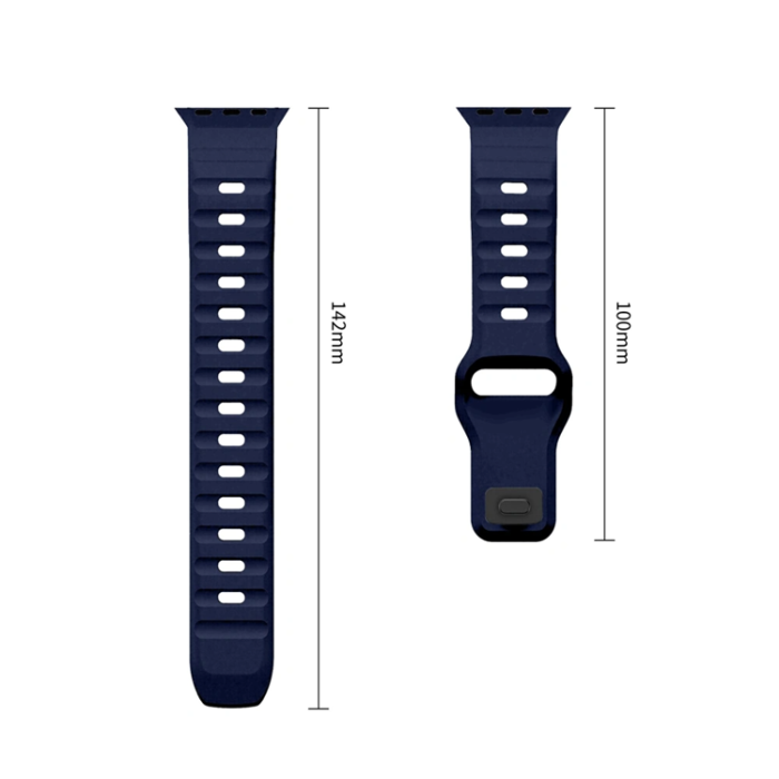 Tech-Protect - Tech-Protect Armband För Apple Watch (44/45/46/49mm) Silikon Line - Atlantic Blå