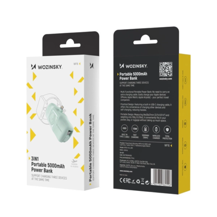 Wozinsky - Wozinsky Lightning Mini Powerbank 15W 5000mAh - Grön