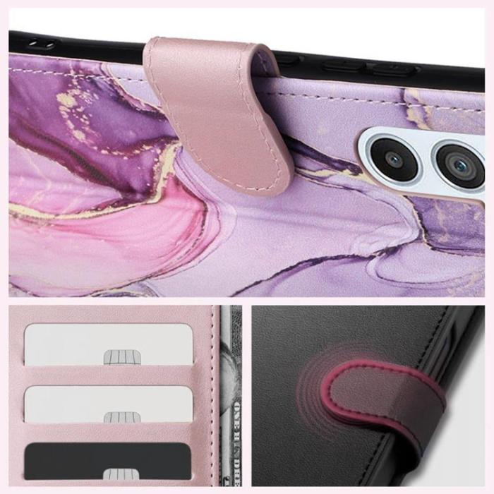 Tech-Protect - Tech-Protect Galaxy A35 5G Plånboksfodral - Marble Rosa