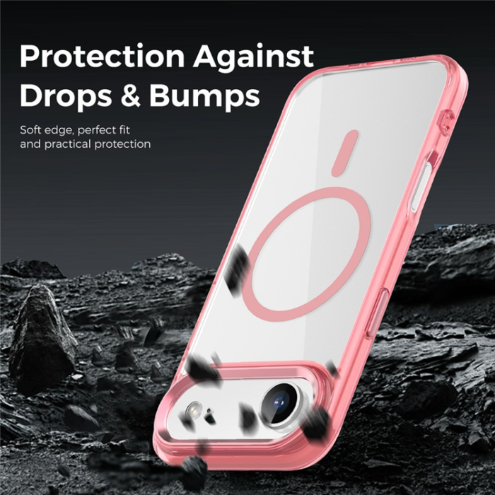 A-One Brand - iPhone Air Mobilskal MagSafe TPU+PC - Transparent Rosa