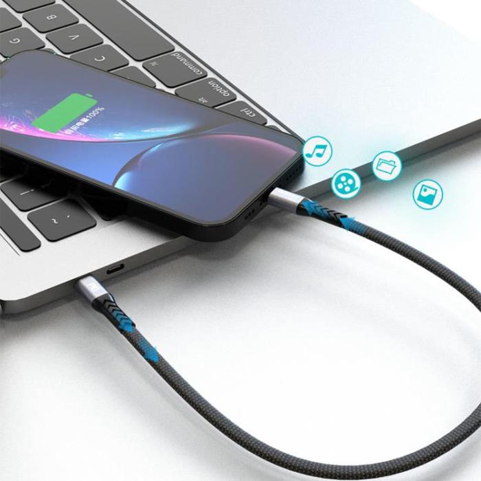 Dudao - Dudao USB USB-C till USB-C kabel PD 100W 0.23m - Svart