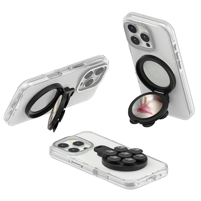 A-One Brand - Spegelstativ För Mobil MagSafe med Silikon Sugkopp Fäste Inbyggd Spegel